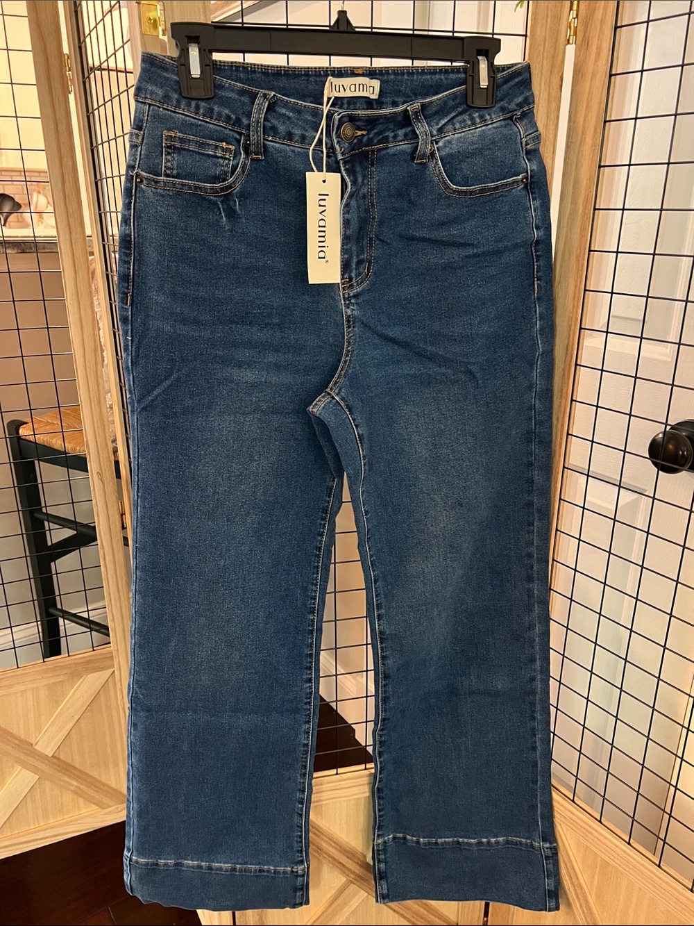 Luvamia Dark Blue Wide Leg Jeans